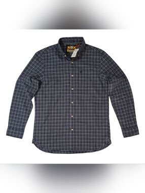 Superdry Men's Premium Navy White Check Oxford Button Down Shirt Size Large